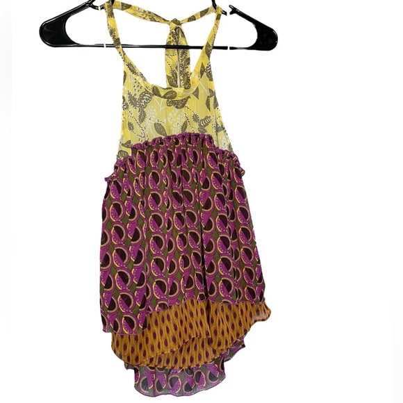 NWT Zara Patchwork Halter Boho Flowy Top XS - Picture 2 of 4